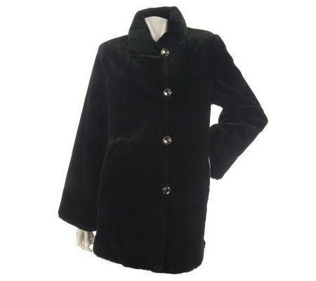 Dennis Basso Choice of Solid or Leopard Print Coat w/Stand Collar - A211135