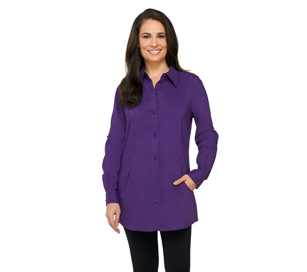 George Simonton Roll Tab Long Sleeve Button Front Shirt - A218335