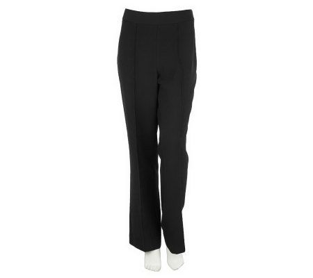 George Simonton Flat Front Pintuck Pants with Side Zip Closure - A218435