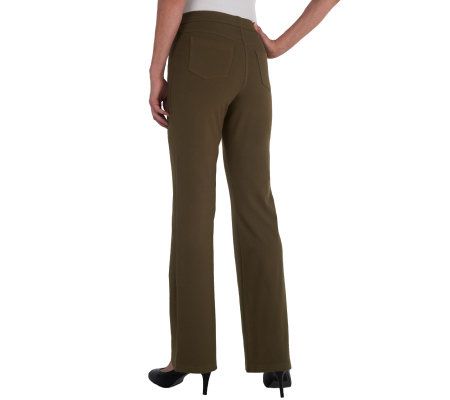 Women with Control Contrast Stitch Petite Pants with Faux Fly