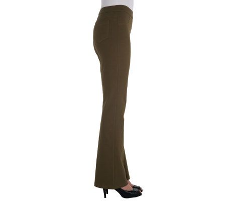 Women with Control Contrast Stitch Petite Pants with Faux Fly