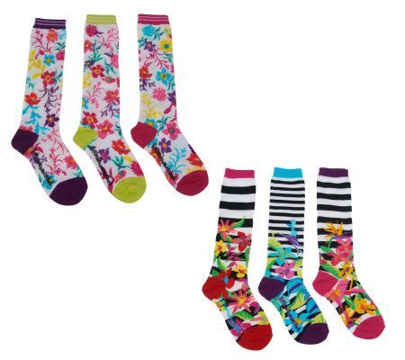 little missmatched CrazyCoordinate Floral Bouque Knee Highs - A223635