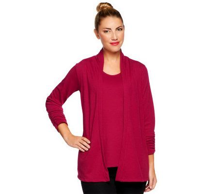 Susan Graver Essentials Ponte Knit Cardigan and Tank Set - A226135