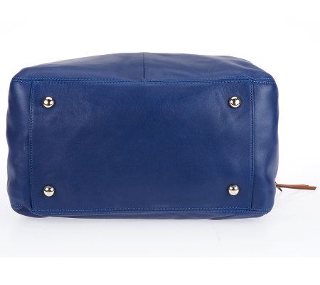 Isaac Mizrahi Live! Bridgehampton Triple Zipper Leather Satchel