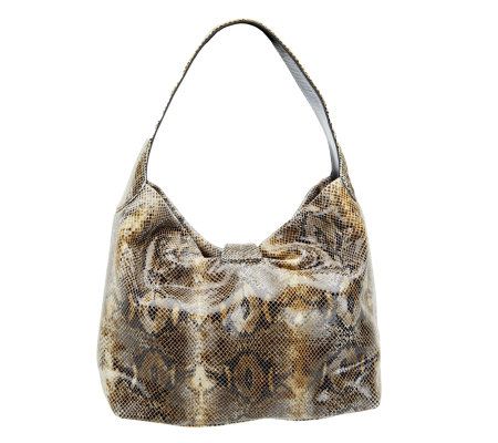 Dooney & Bourke Snake Embossed Leather Hobo Bag with Logo Lock