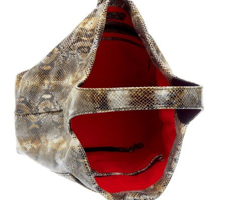 Dooney & Bourke Snake Embossed Leather Hobo Bag with Logo Lock