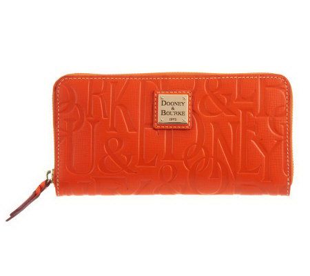 Dooney & Bourke Retro Embossed Leather Large Zip Around Wallet - A231935