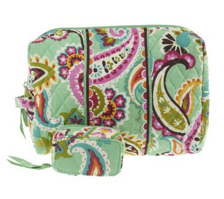 Vera Bradley Signature Print Travel Pill Case and Large Cosmetic Case - A232835
