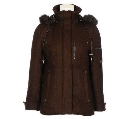 Excelled Wool Hooded Fashion Parka - A321035