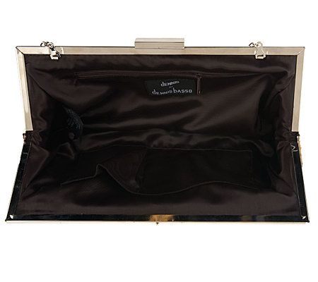 Dennis Basso Faux Fur Framed Clutch with Hidden Chain Strap