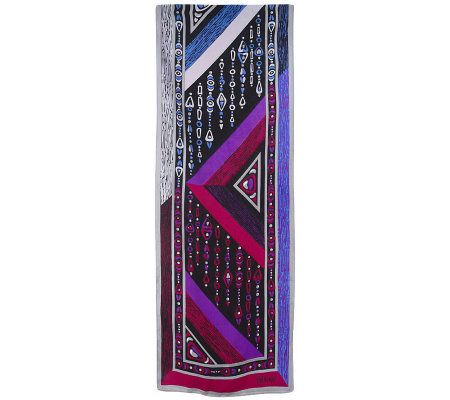 Bob Mackies Fantasy Pyramid Colorful Silk Scarf - A203436