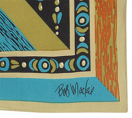 Bob Mackies Fantasy Pyramid Colorful Silk Scarf