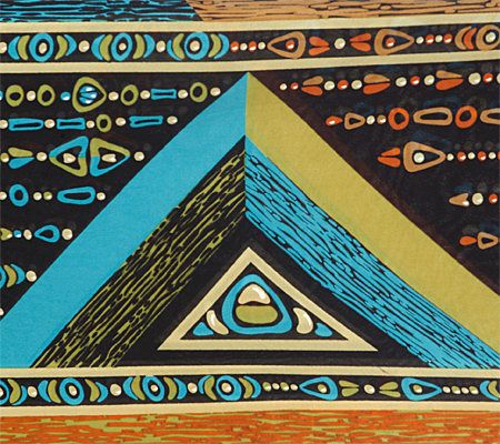Bob Mackies Fantasy Pyramid Colorful Silk Scarf