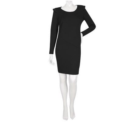 K-DASH by Kardashian Long Sleeve Knit Dress with Shoulder Detail - A211436