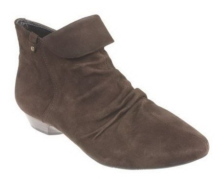 Clarks Indigo Carly Allison Suede Booties with Ruching Detail - A218136