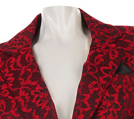 George Simonton Lace Jacquard One Button Blazer with Pop Lining