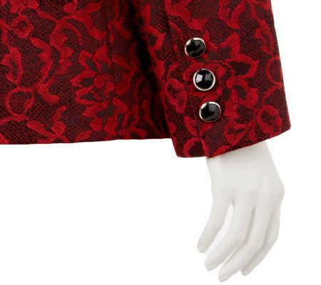 George Simonton Lace Jacquard One Button Blazer with Pop Lining