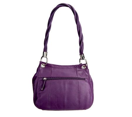 Tignanello Glove Leather Flap Bag with Twisted Handle