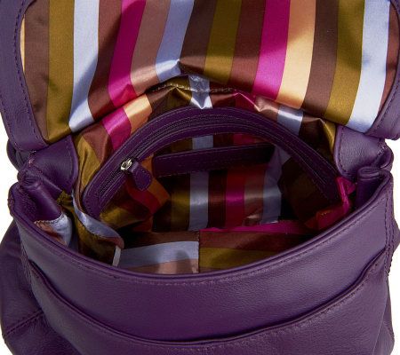 Tignanello Glove Leather Flap Bag with Twisted Handle