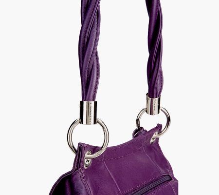 Tignanello Glove Leather Flap Bag with Twisted Handle
