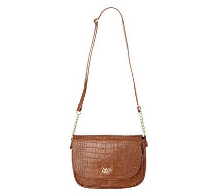 Wendy Williams Croco Leather Shoulder Bag - A224436