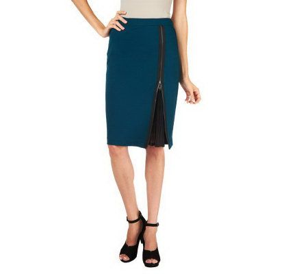 Mark of Style by Mark Zunino Pencil Skirt with Exposed Zipper Detail - A228036
