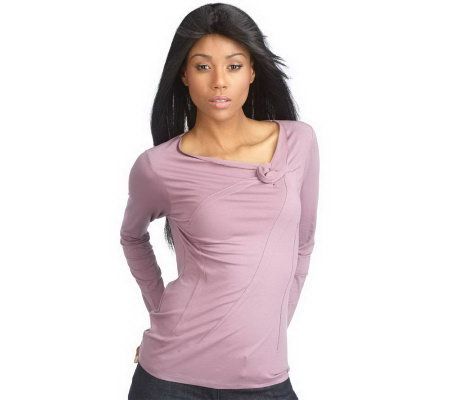 As Is Pamela Dennis PCG Knit Top with Rose and Seam Detail - A229936
