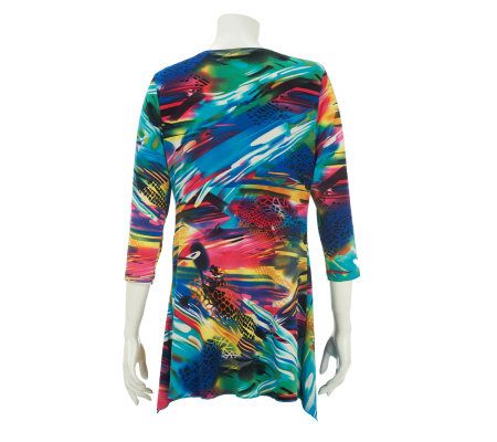 Attitudes by Renee 3/4 Sleeve V-Neck Tunic w/Seam Detail