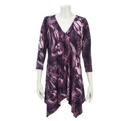 Attitudes by Renee 3/4 Sleeve V-Neck Tunic w/Seam Detail - A230436