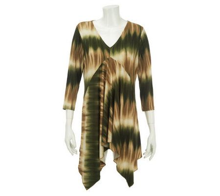 Attitudes by Renee 3/4 Sleeve V-Neck Tunic w/Seam Detail - A230436