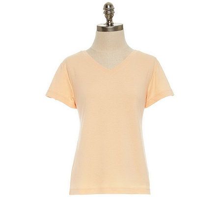 Jockey Separates Interlock Knit Solid Short Sleeve Top - A324536
