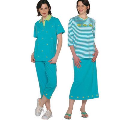 Quacker Factory 4-piece Embellished Pique Wardrober