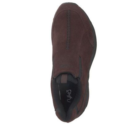 Ryka Suede Slip-on Walking Shoes w/Side Goring