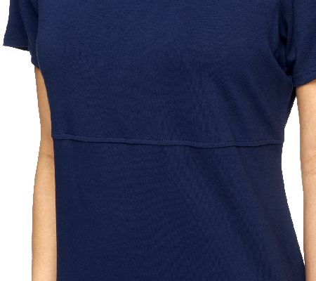 Denim & Co. Short Sleeve V-Neck Empire Waist Knit Dress