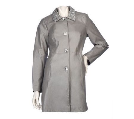 Bradley by Bradley Bayou Leather Coat with Gem Detail - A211337