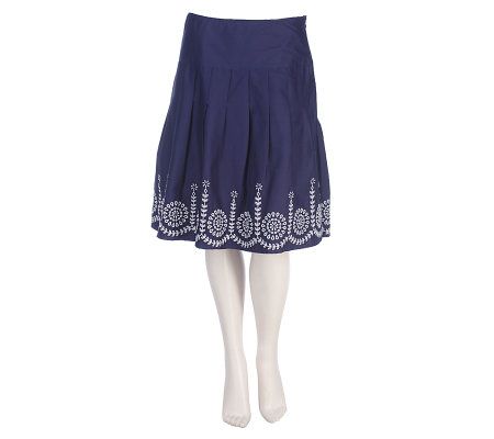 Motto Stretch Poplin Embroidered Fully Lined Skirt - A213537