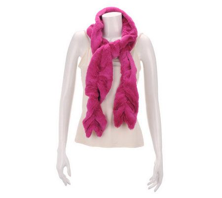 RUYI Ruched Ultra Soft Faux Fur Plush Scarf - A217637