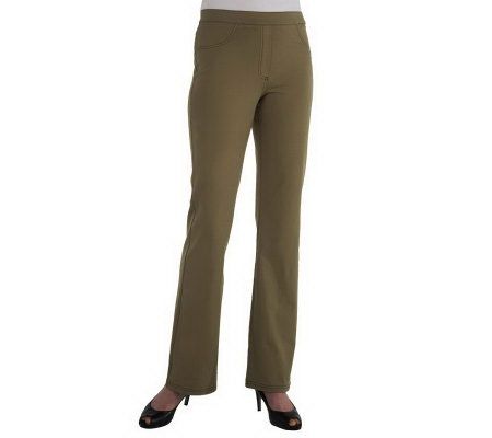 Women with Control Contrast Stitch Tall Pants with Faux Fly - A220837