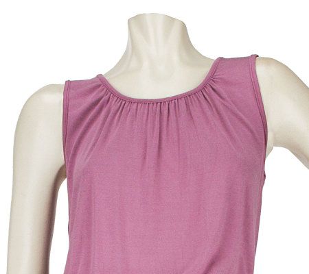 LOGO by Lori Goldstein Knit Dress with Hi-Low Hem