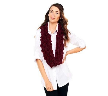 Joan Rivers Wrapped in Ruffles Infinity Scarf