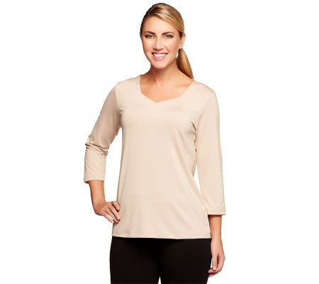 Susan Graver Essentials Butterknit Sweetheart Neck Top - A229137