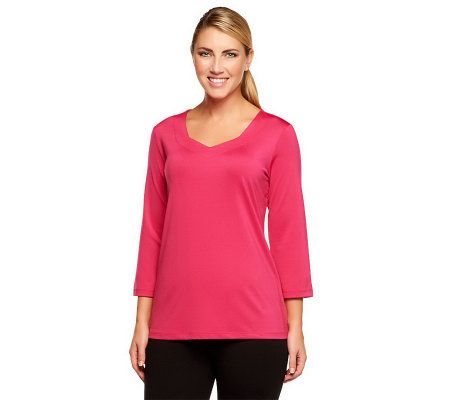 Susan Graver Essentials Butterknit Sweetheart Neck Top - A229137