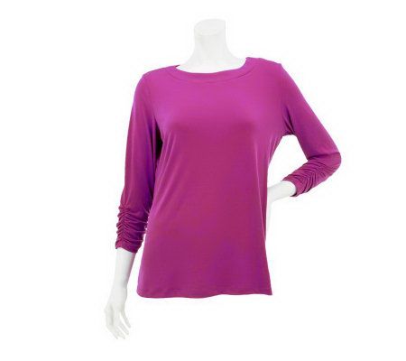 Susan Graver Essentials Liquid Knit Bateau Neck Top - A229537