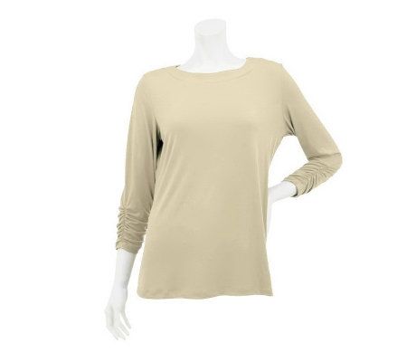 Susan Graver Essentials Liquid Knit Bateau Neck Top - A229537