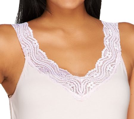 Carol Wior Reversible Lace Trim Cami with Midriff Control