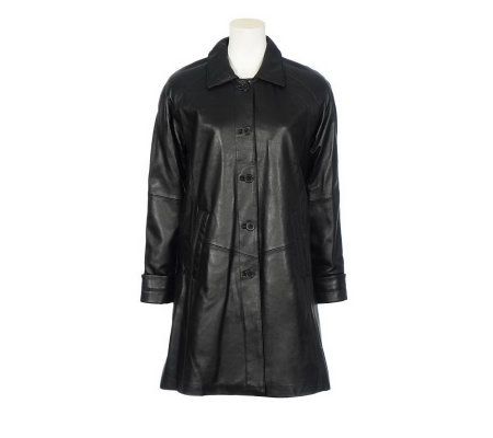 Excelled Lamb Leather Swing Coat - A321037