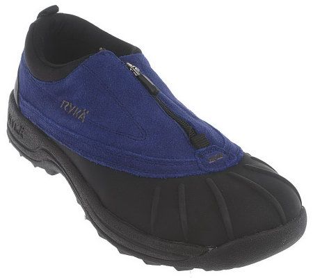 Ryka Water Resistant Suede Zip Front Sport Walking Shoes - A65137