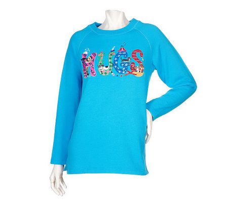 Quacker Factory Hugs and Love French Terry Sweatshirt - A92037
