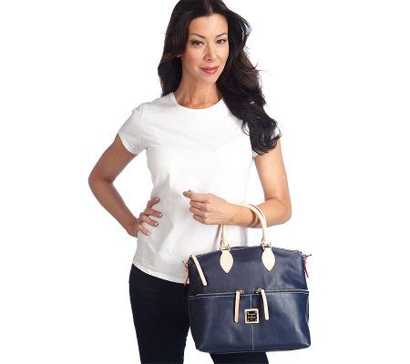 Dooney & Bourke Leather Satchel with Accessories