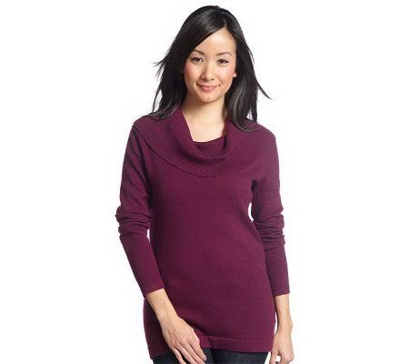 Liz Claiborne New York Cashmere Blend Turtleneck Tunic Sweater - A209538